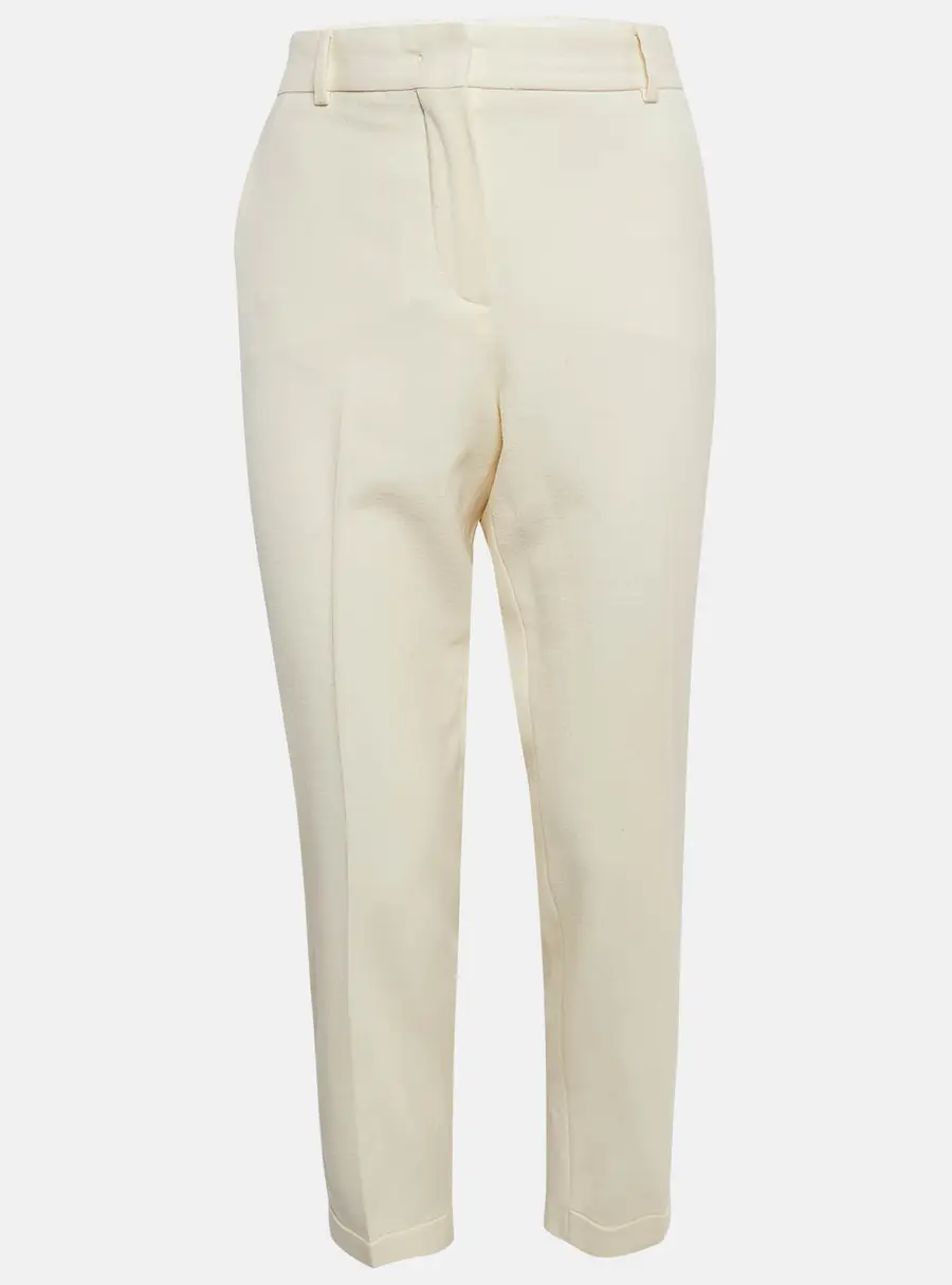 Sportmax Cream Wool Skinny Formal Trousers M