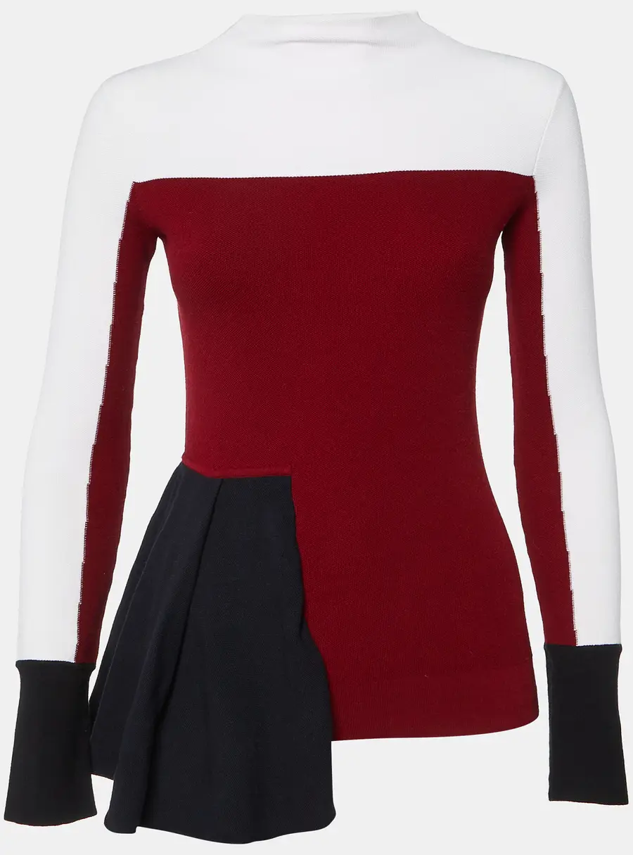 Sportmax Multicolor Knit Pleat Detail Top S
