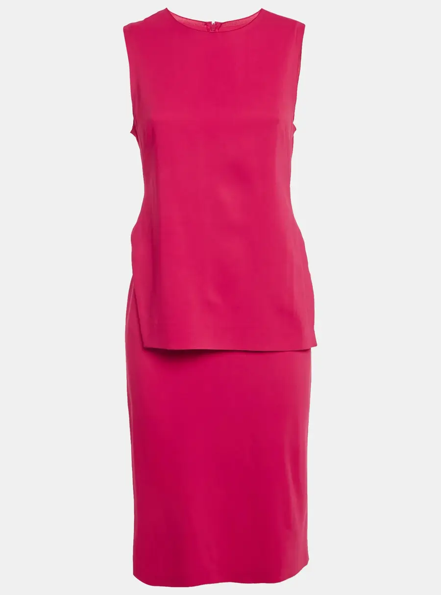 Sportmax Fuchsia Pink Jersey Sleeveless Knee-Length Dress M