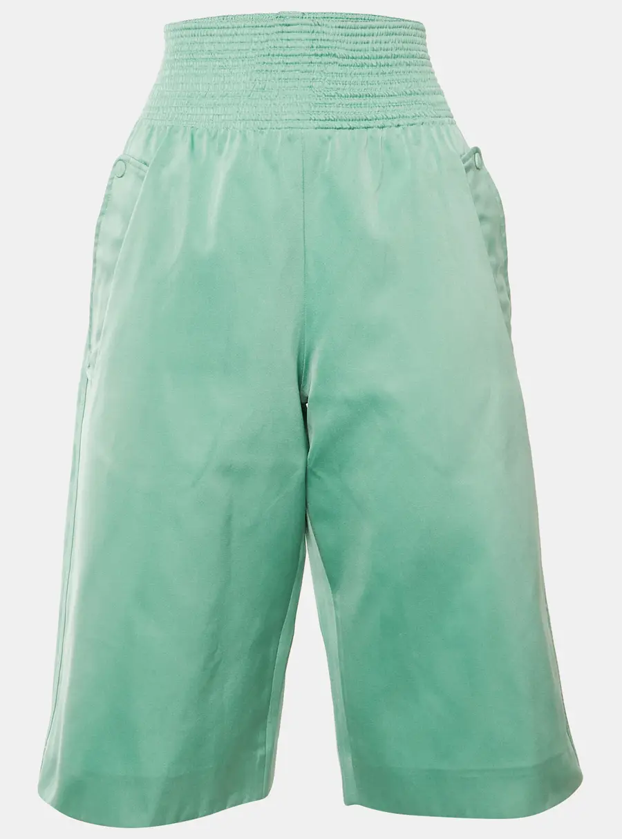 Sportmax Mint Green Satin Bermuda Shorts S