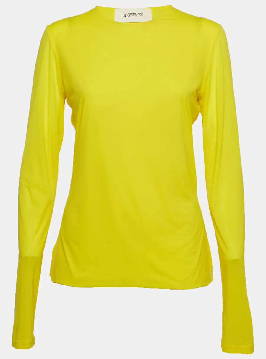 Sportmax Yellow Jersey Long Sleeve T-Shirt M