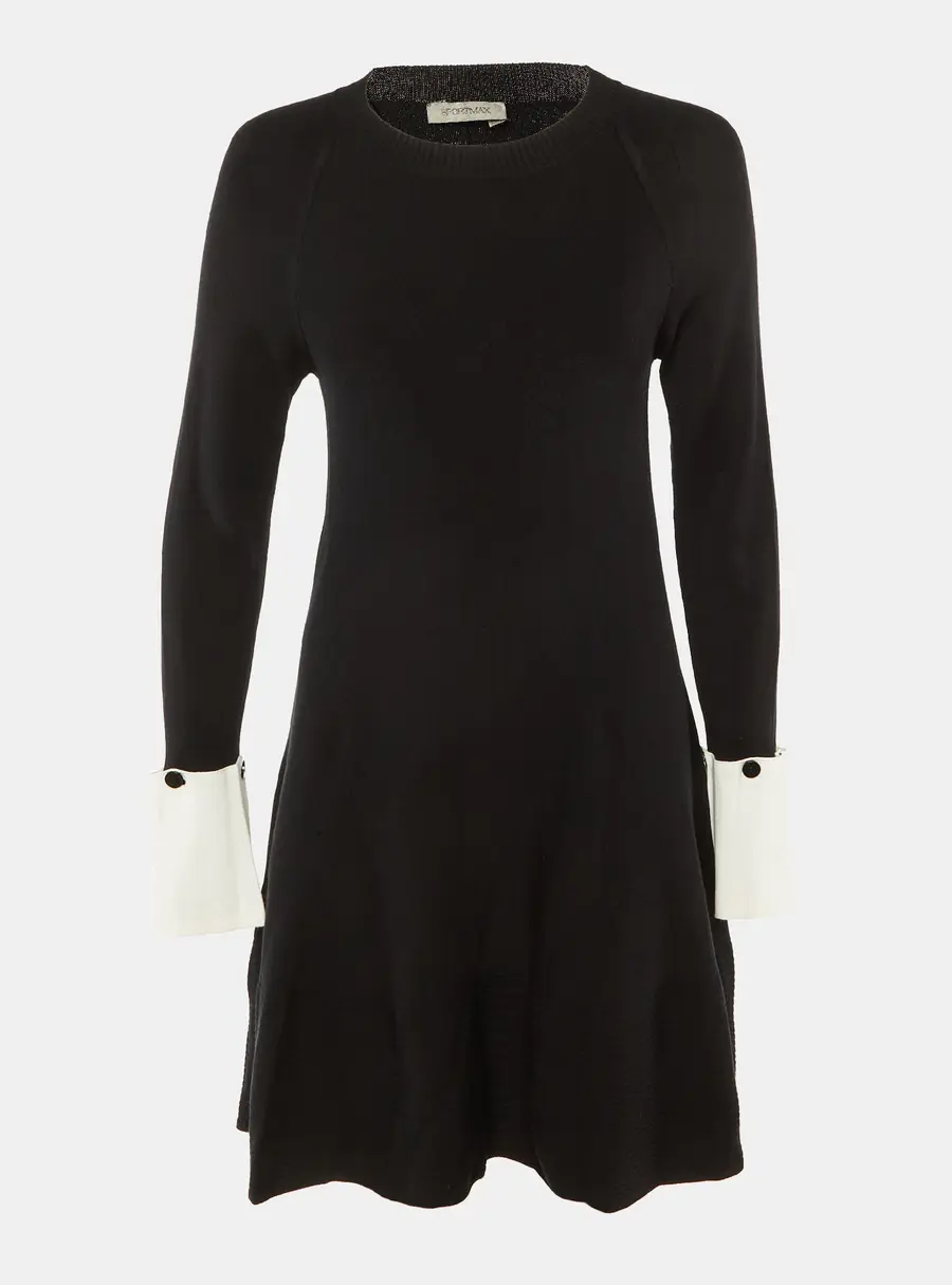 Sportmax Black Knit Flared Mini Dress M