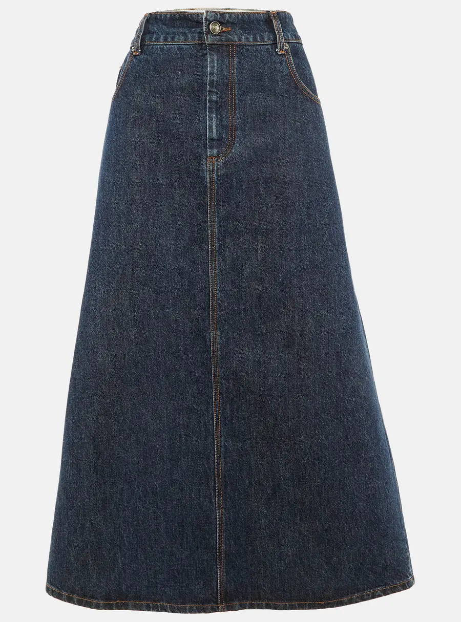 Sportmax Blue Denim Long Skirt L