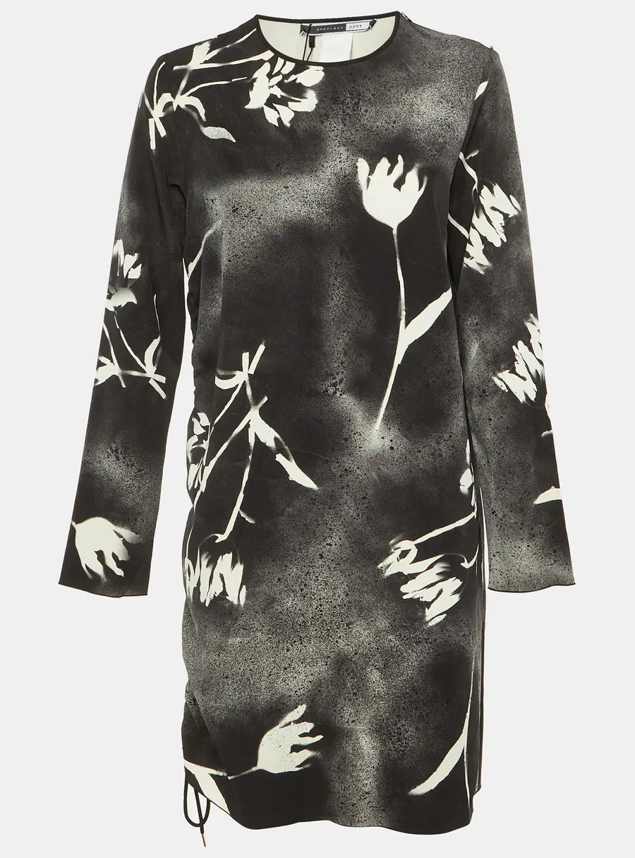 Sportmax Code Black Printed Jersey Mini Dress L