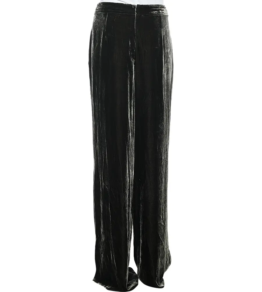 Sportmax Green Velvet Palazzo Pants L