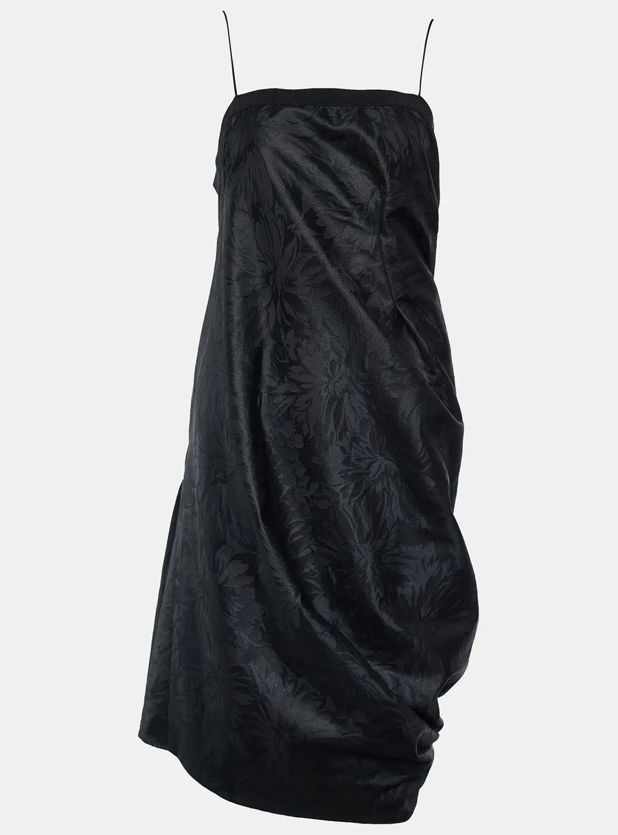 Sportmax Black Floral Print Synthetic Sleeveless Dress M