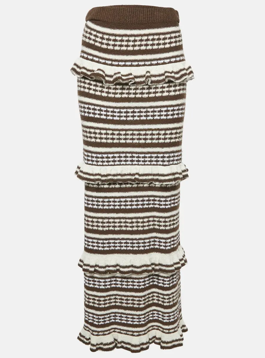 Tularosa Brown Knit Kaely Maxi Skirt M