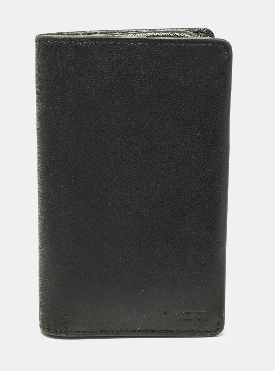 TUMI Black Leather Bifold Wallet