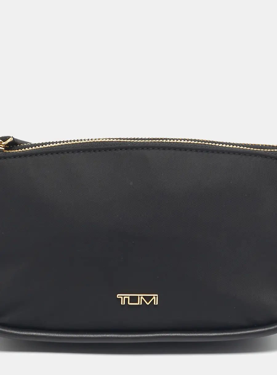 TUMI Small Black Leather and Nylon Clutches