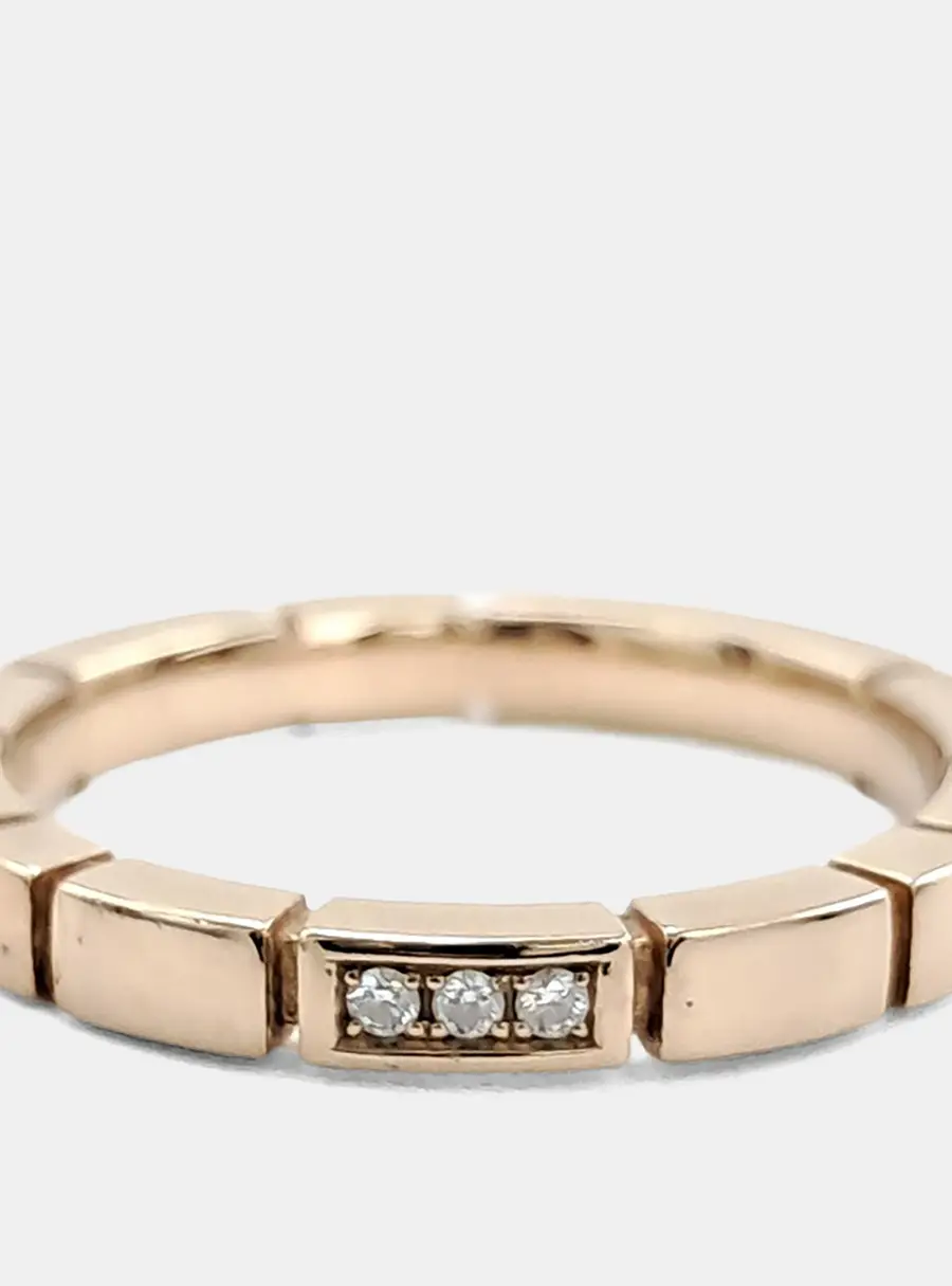 Tasaki 18k Rose Gold Diamond Piano Ring EU 46.5