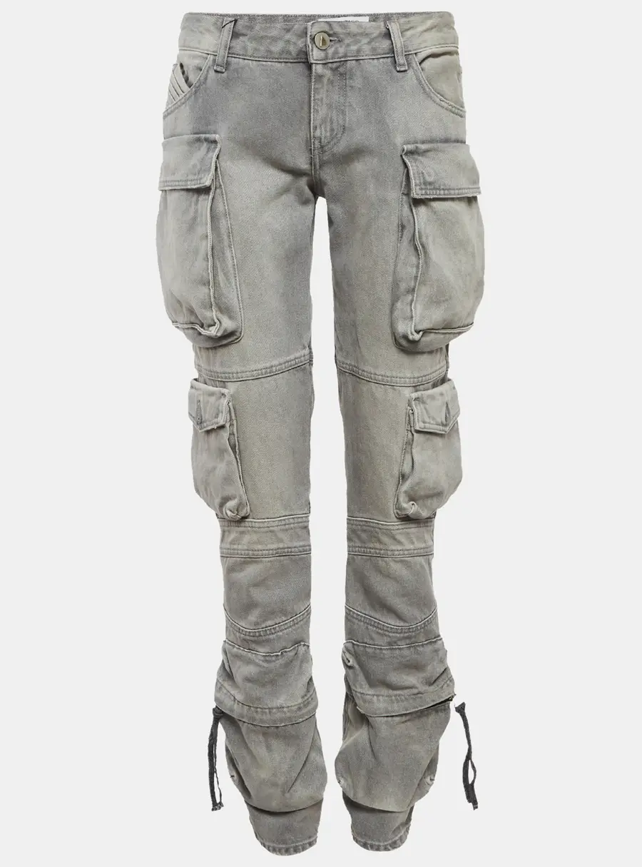 The Attico Grey Denim Essie Cargo Jeans M/Waist 30"