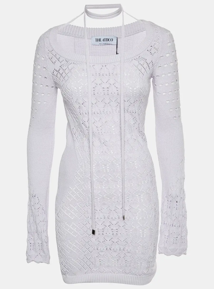 The Attico Purple Cotton Knit Taylor Dress M