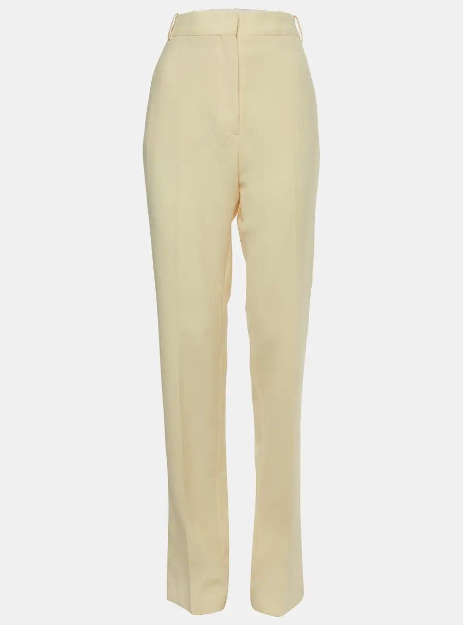 The Attico Yellow Stretch Crepe High Waisted Trousers M