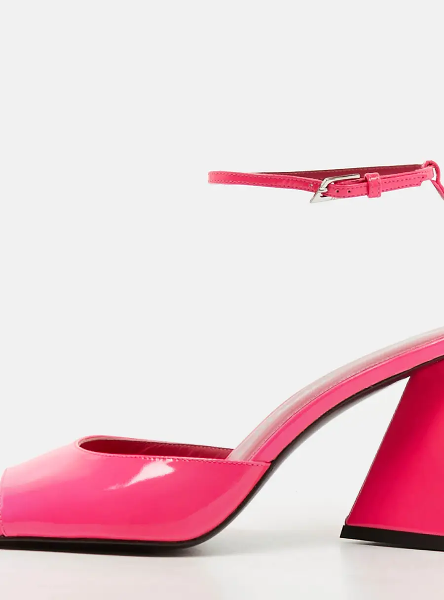 The Attico Piper Size 40 Pink Leather Ankle Strap Sandals
