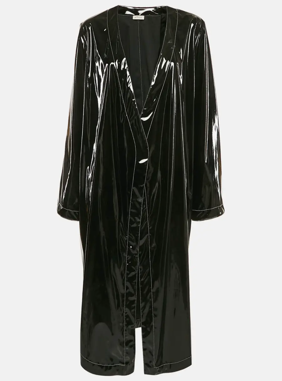 The Attico Black Synthetic Open Front Dress S