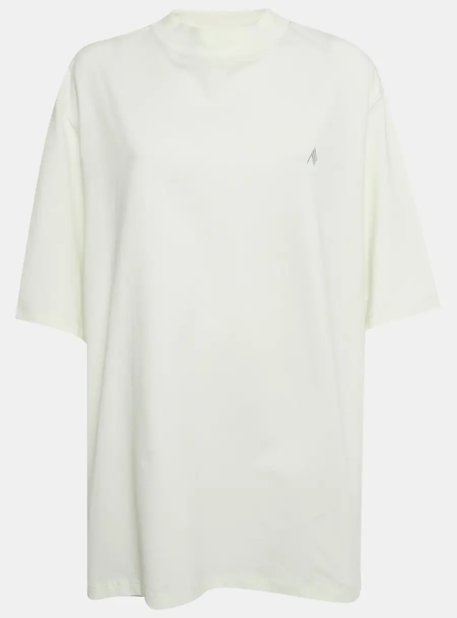 The Attico Light Green Cotton Kilie Mock Neck T-Shirt M
