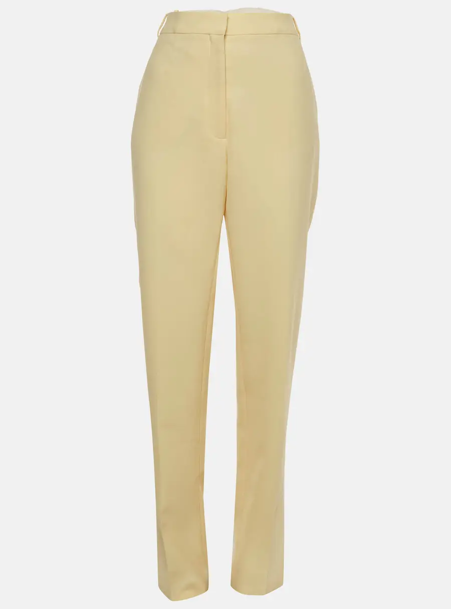 The Attico Yellow Crepe Straight Fit Trousers XL