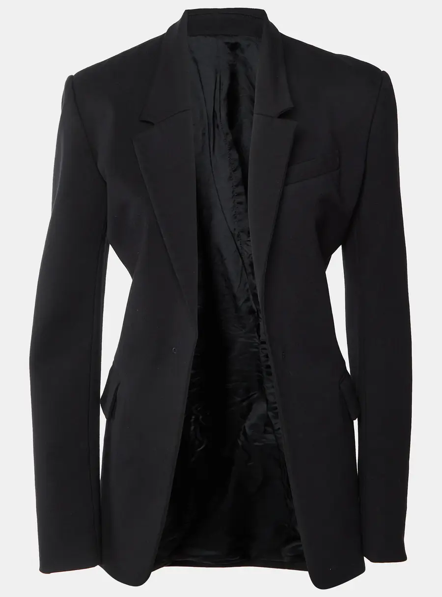 The Attico Black Wool Blend Structured Blazer XS