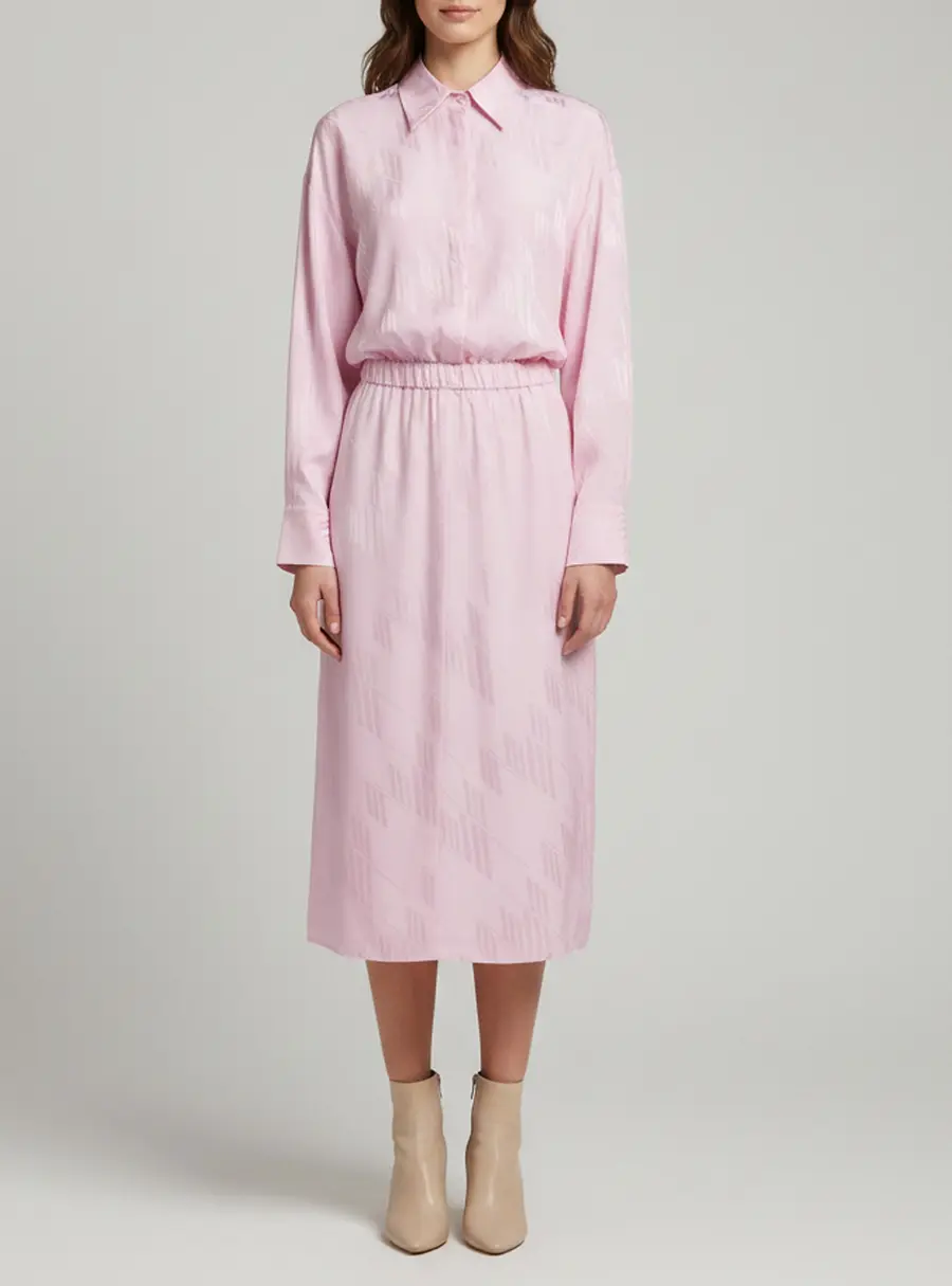 The Attico Pink Satin Slit Detail Charla Midi Dress M