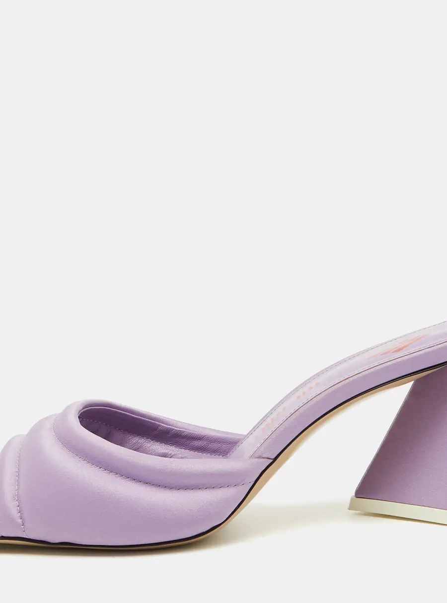 The Attico Light Purple Satin Devon Slide Sandals Size 38.5