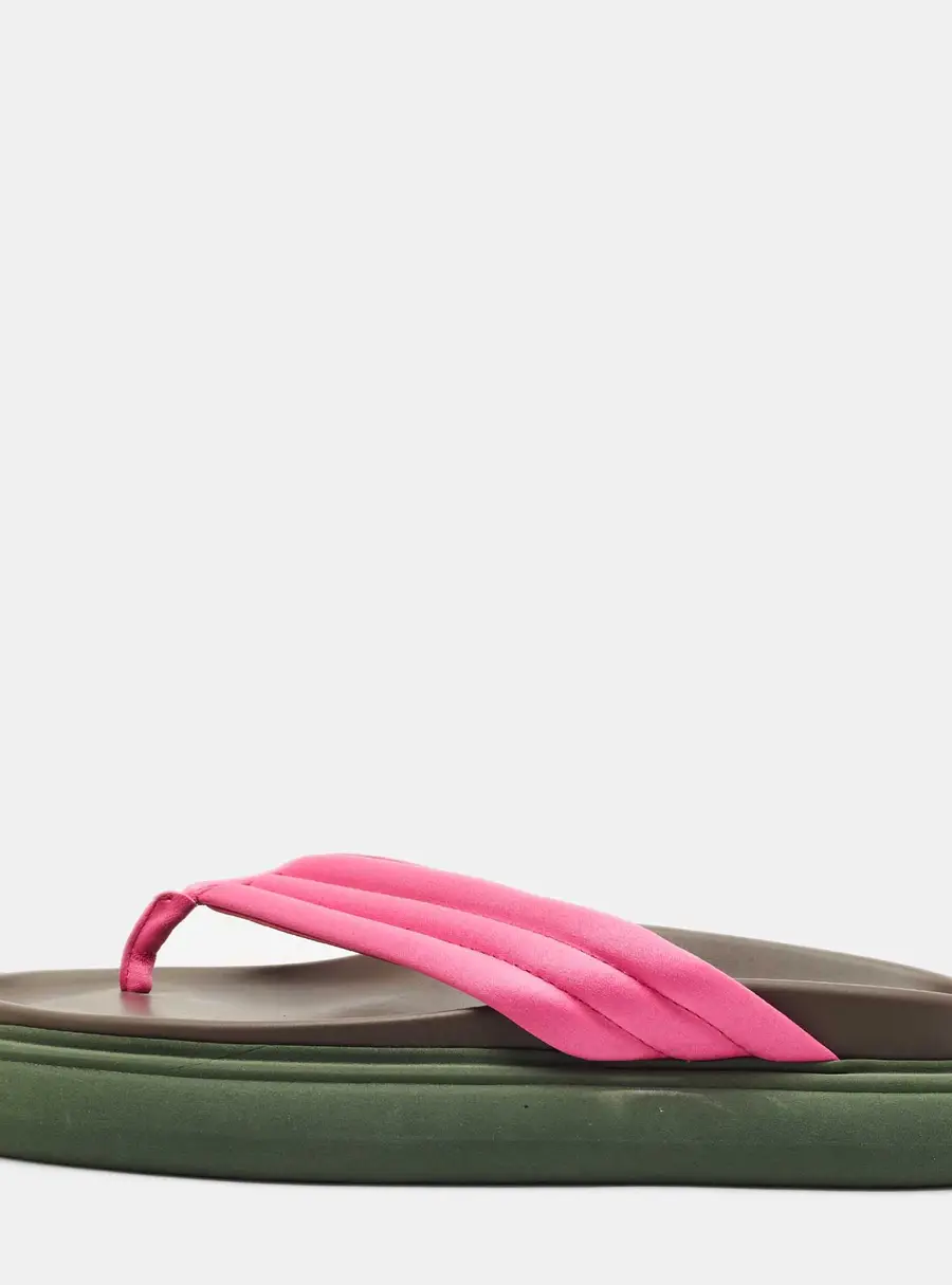 The Attico Pink Satin Thong Sandals Size 40