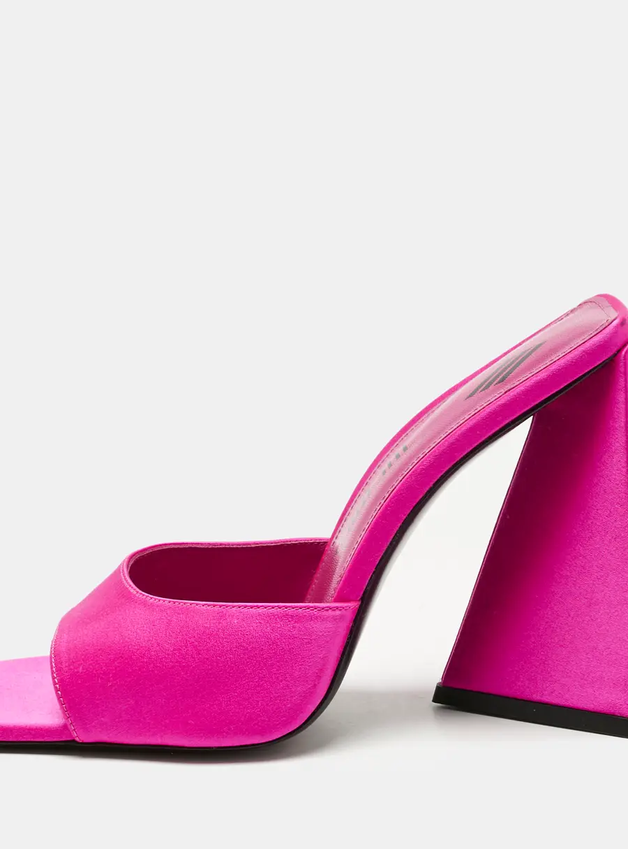 The Attico Pink Satin Devon Slide Sandals Size 39
