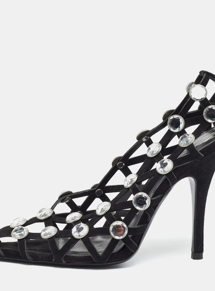 The Attico Grid Size 40 Black Suede Pumps