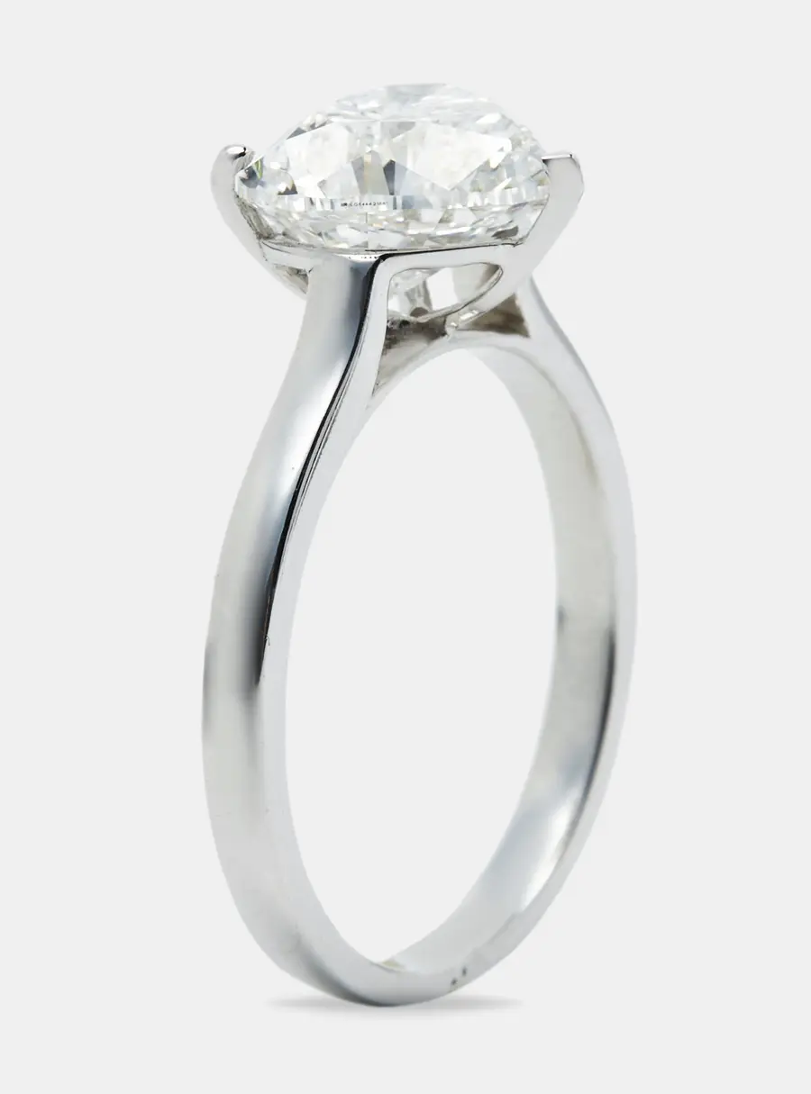 2.00 cts Heart Lab Grown Diamond 18k White Gold Ring Size 57