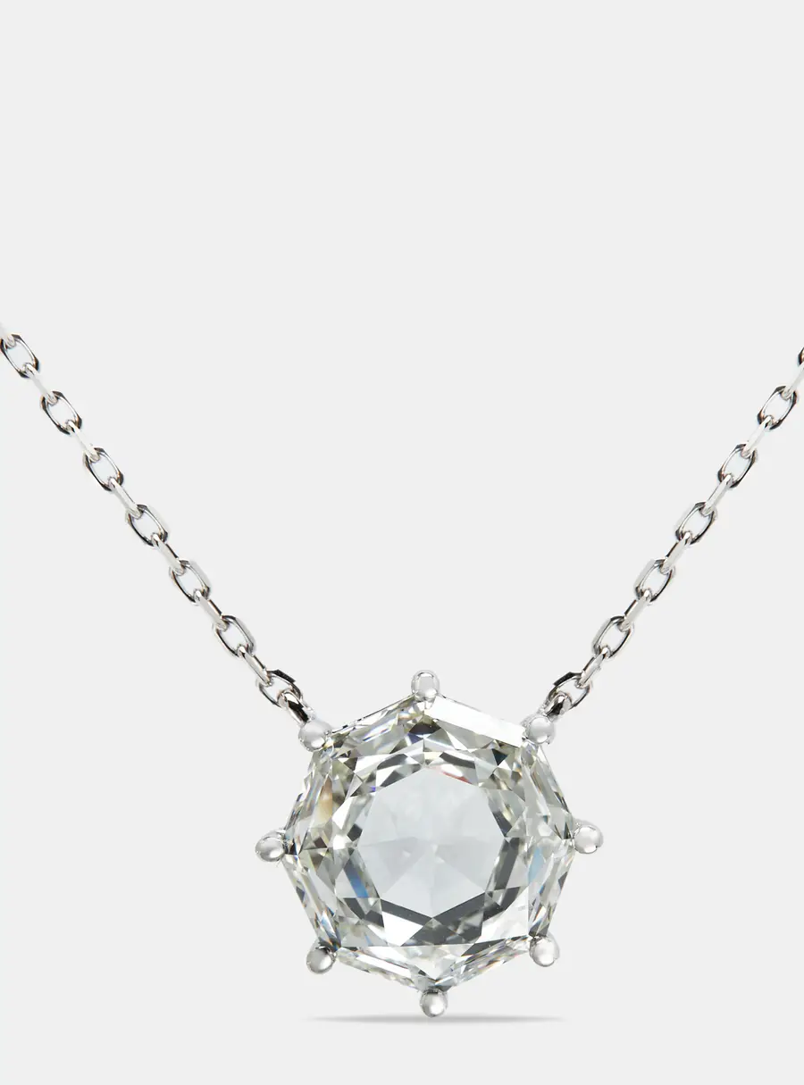 6.00 cts Octagonal Step Cut Lab Grown Diamond 18k White Gold Chain Necklace