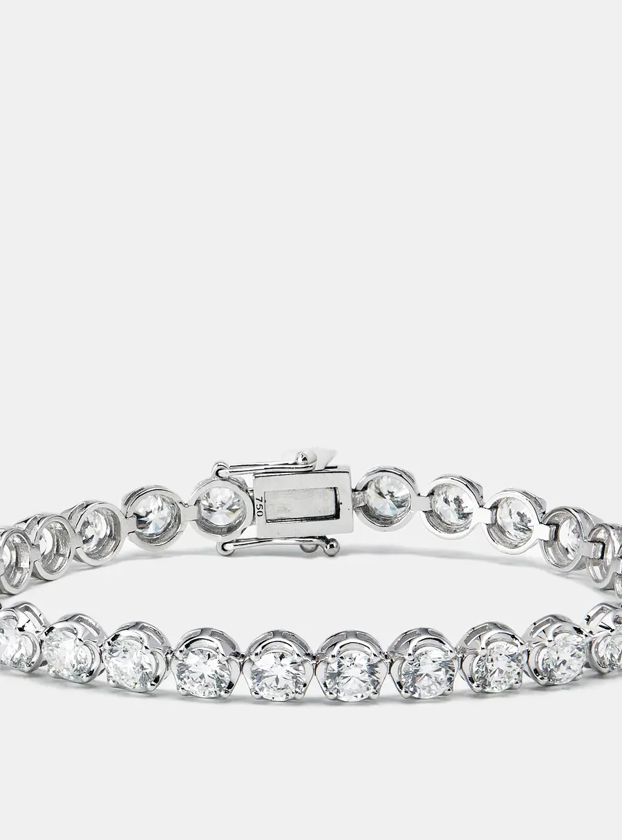 8.61 cts Round Brilliant Cut Lab Grown Diamonds 18k White Gold Tennis Bracelet