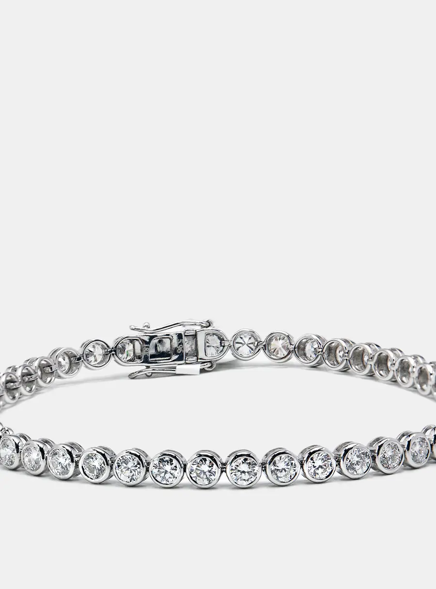 5.96 cts Round Brilliant Cut Lab Grown Diamonds 18k White Gold Tennis Bracelet