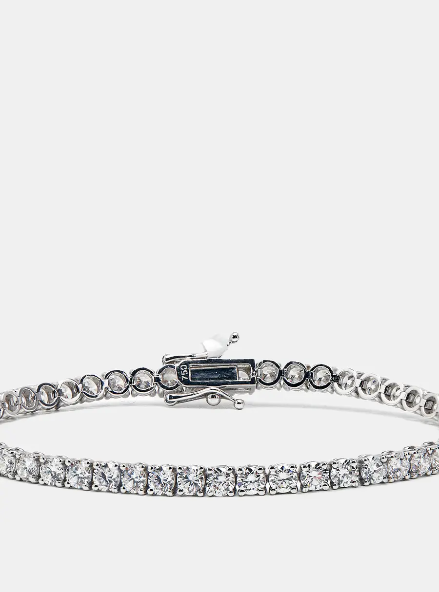 5.40 cts Round Brilliant Cut Lab Grown Diamonds 18k White Gold Tennis Bracelet