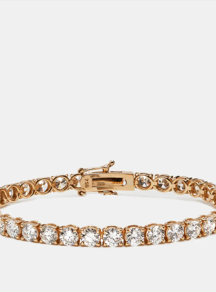 9.80 cts Round Brilliant Lab Grown Diamonds 18k Rose Gold Tennis Bracelet