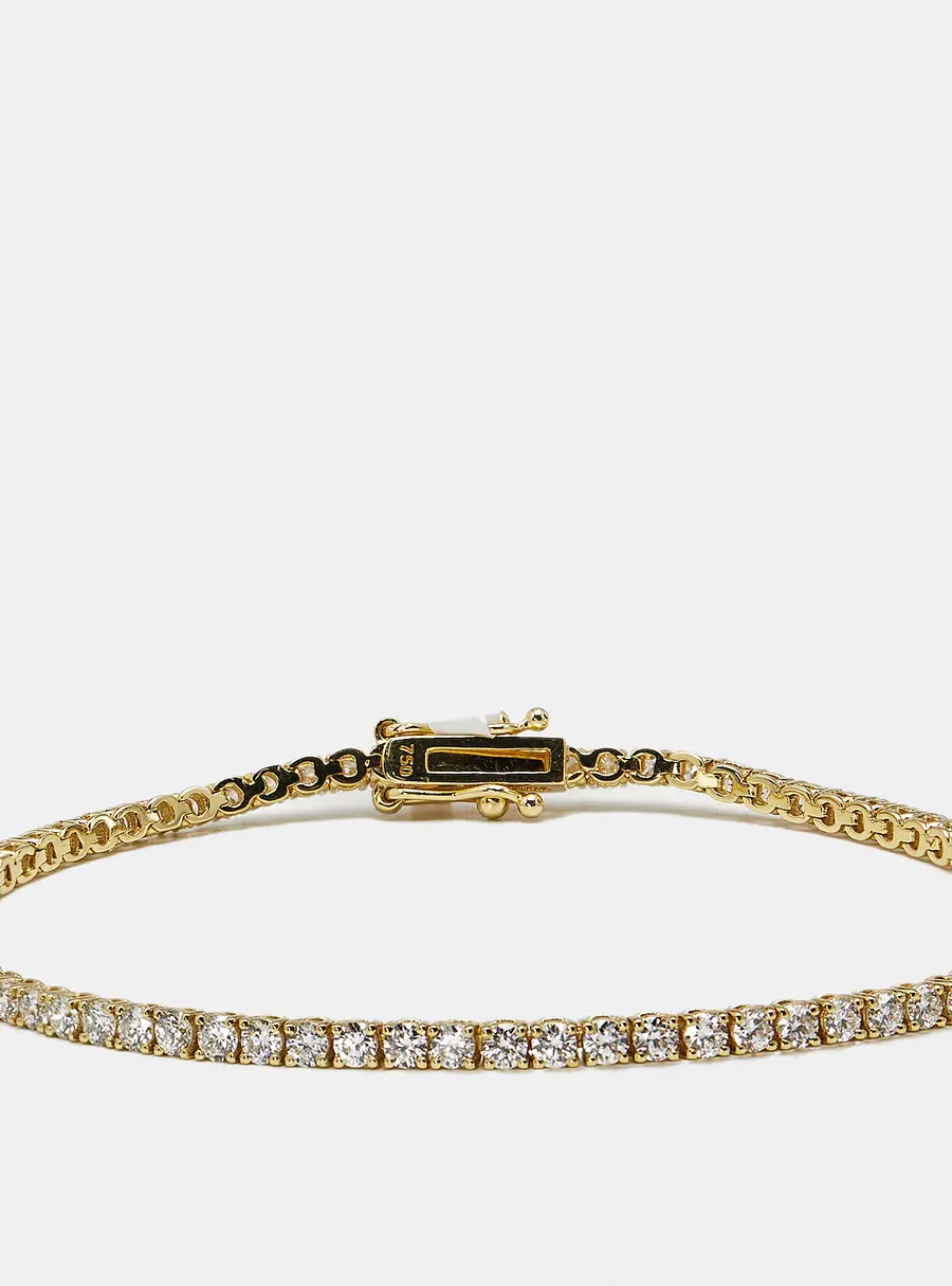 2.30 cts Round Brilliant Lab Grown Diamonds 18k Yellow Gold Tennis Bracelet