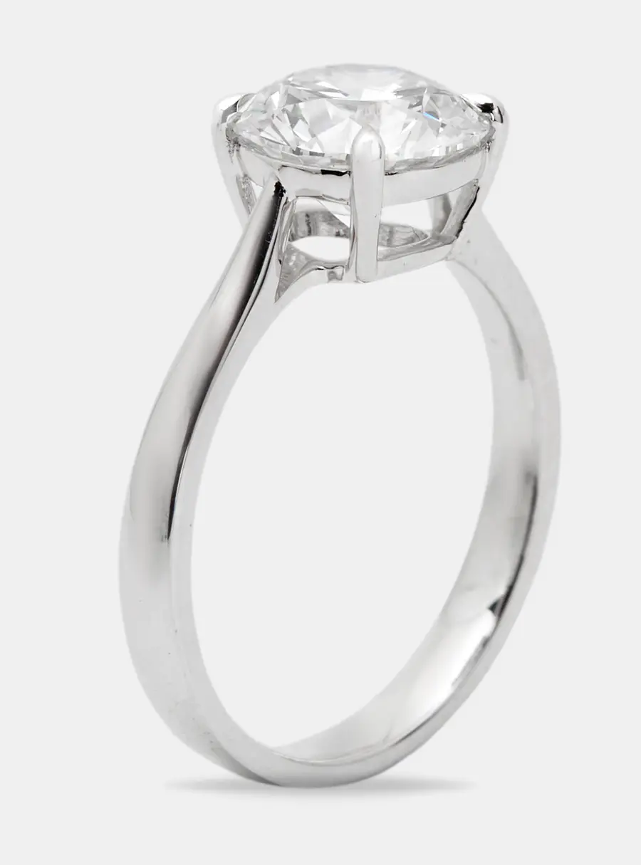 2.00 cts Round Brilliant 18k White Gold Lab Grown Diamonds Ring Size 53