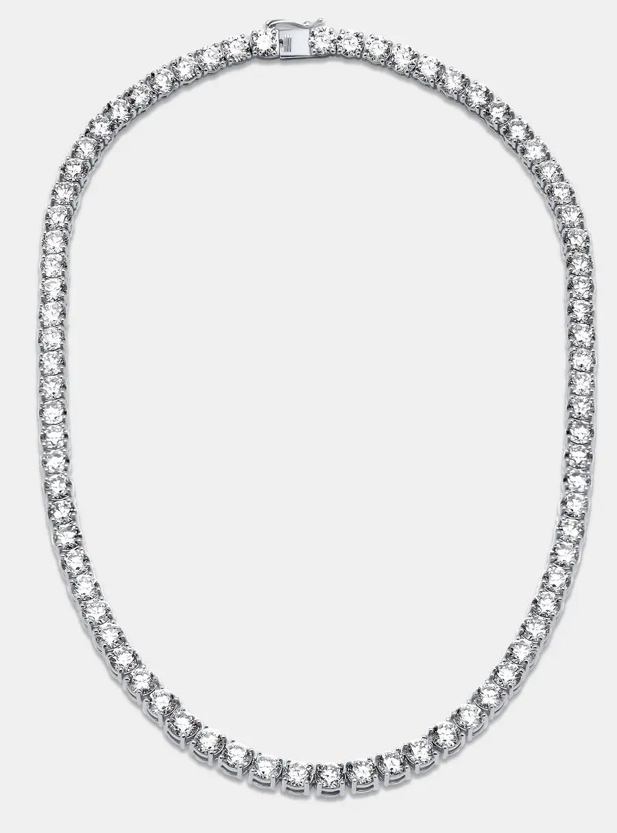 40 cts Round Lab Grown Diamond 18k White Gold Necklace