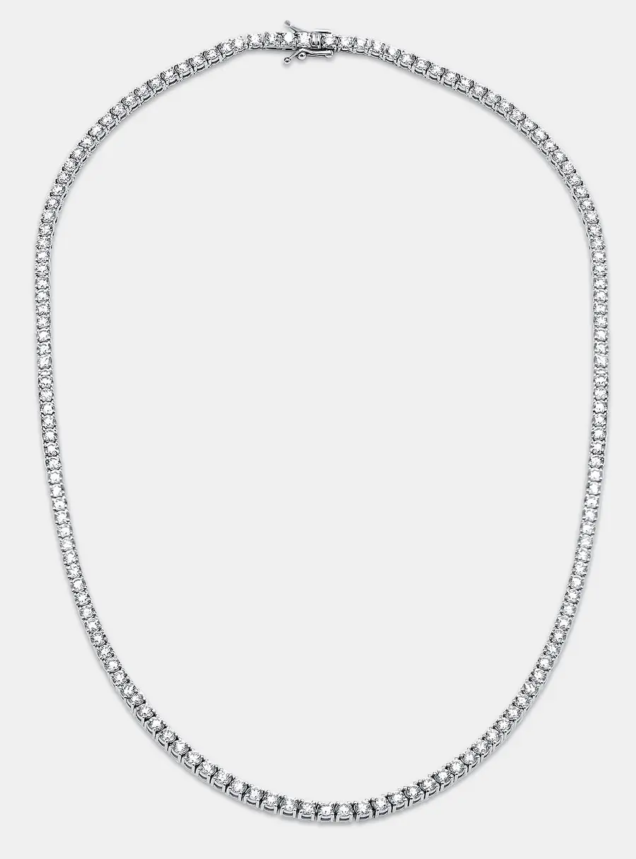 10.00 cts Round Lab Grown Diamonds 18k White Gold Tennis Necklace