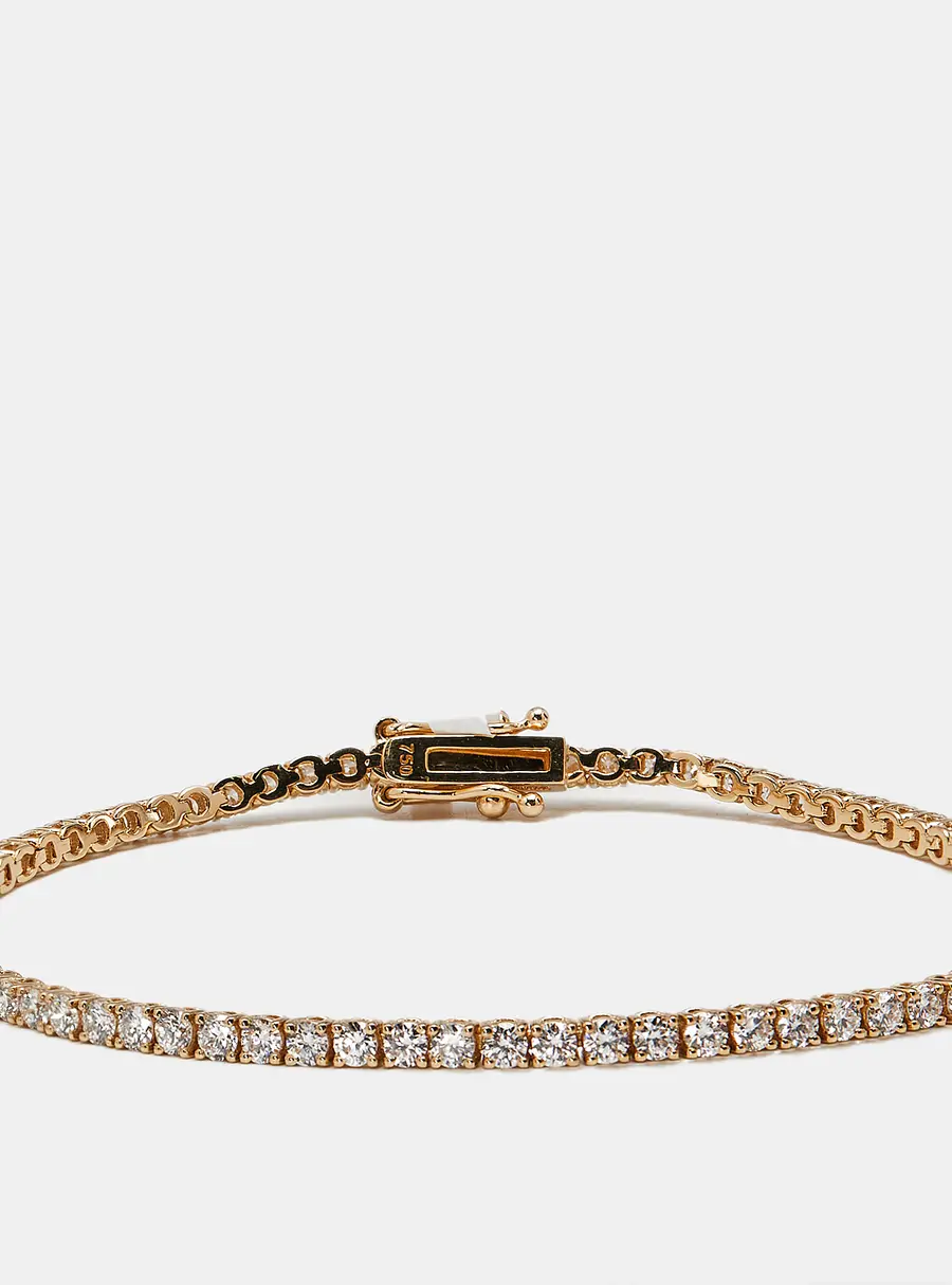 2.30 cts Round Brilliant Lab Grown Diamonds 18k Rose Gold Tennis Bracelet
