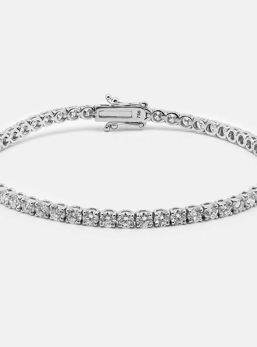5.8 cts Round Lab Grown Diamonds 18k White Gold Bracelet