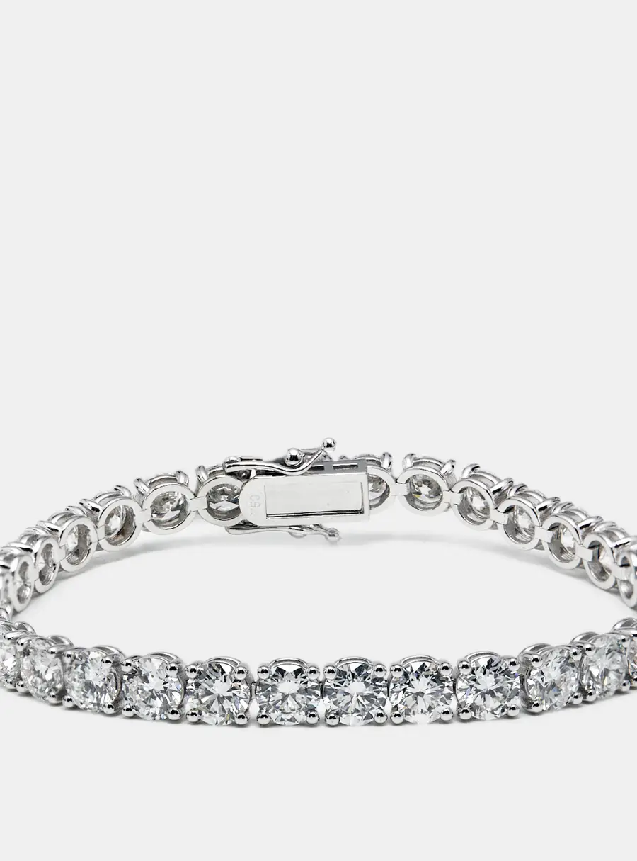 17.4 cts Round Lab Grown Diamonds 14k White Gold Bracelet