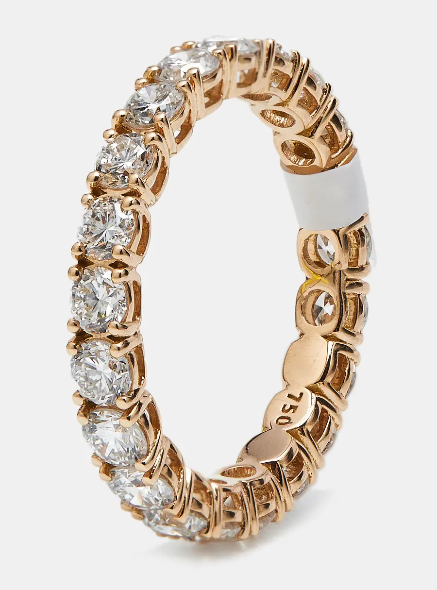 2.2 cts Round Lab Grown Diamonds 18k Rose Gold Ring Size 54