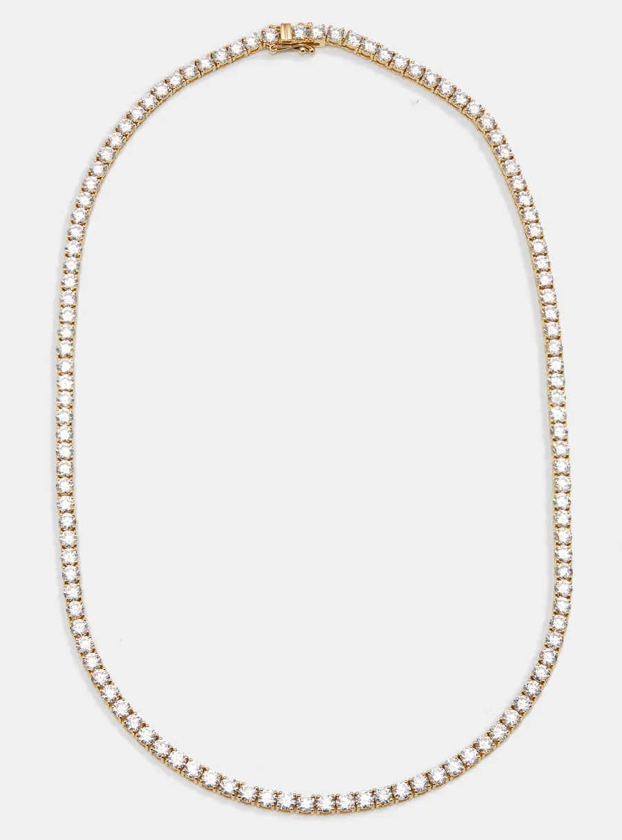19.4 cts Round Lab Grown Diamonds 18k Yellow Gold Necklace
