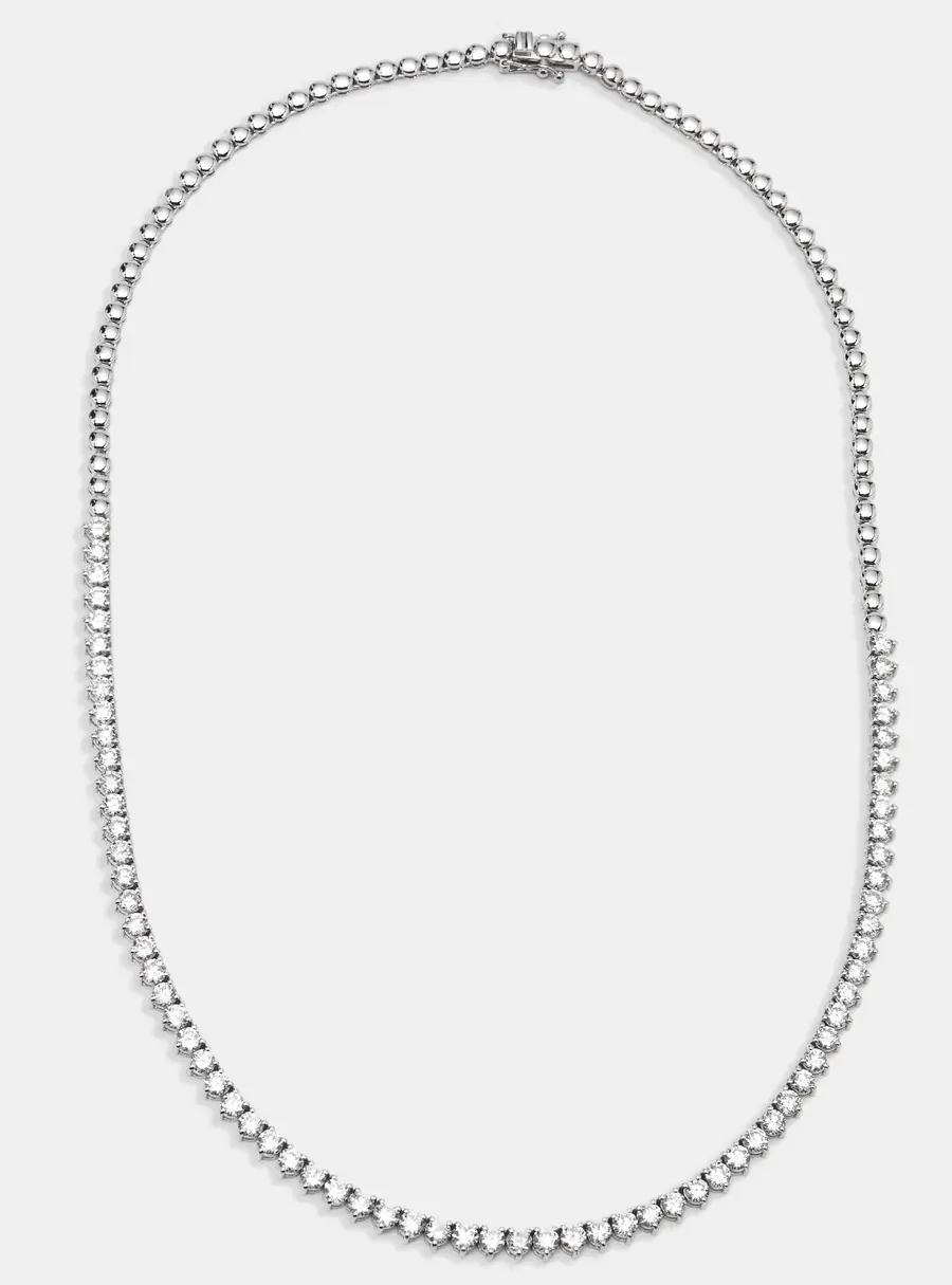 7.5 cts Round Lab Grown Diamonds 18k White Gold Necklace