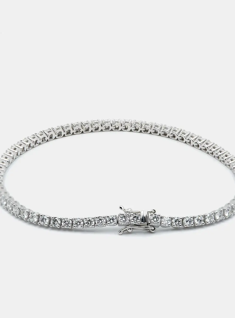3.50 cts Round Brilliant Cut Lab Grown Diamonds 18k White Gold Tennis Bracelet