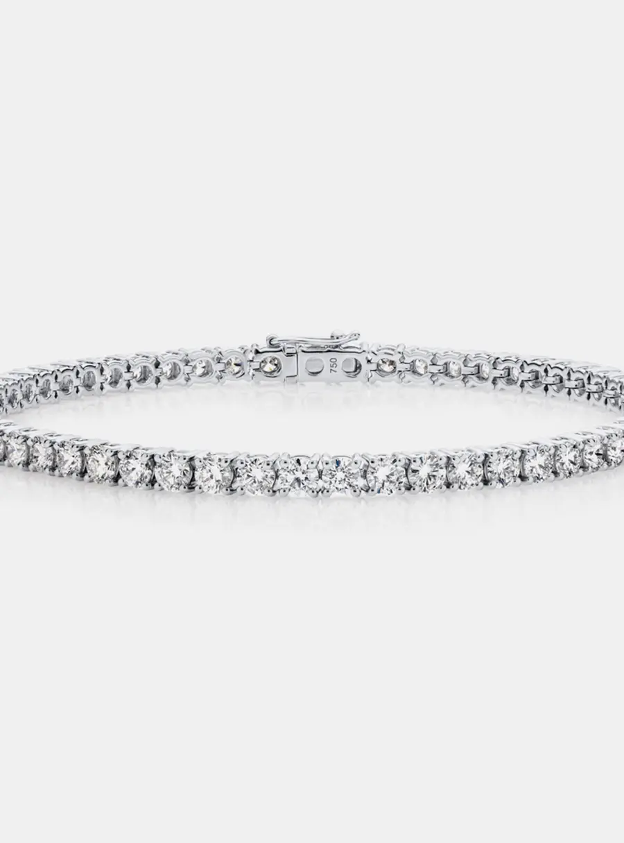 5.30 cts Round Brilliant Cut Lab Grown Diamonds 18k White Gold Tennis Bracelet
