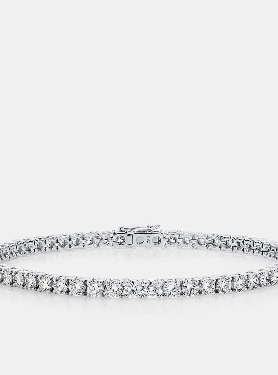 7.20 cts Round Brilliant Cut Lab Grown Diamonds 18k White Gold Tennis Bracelet