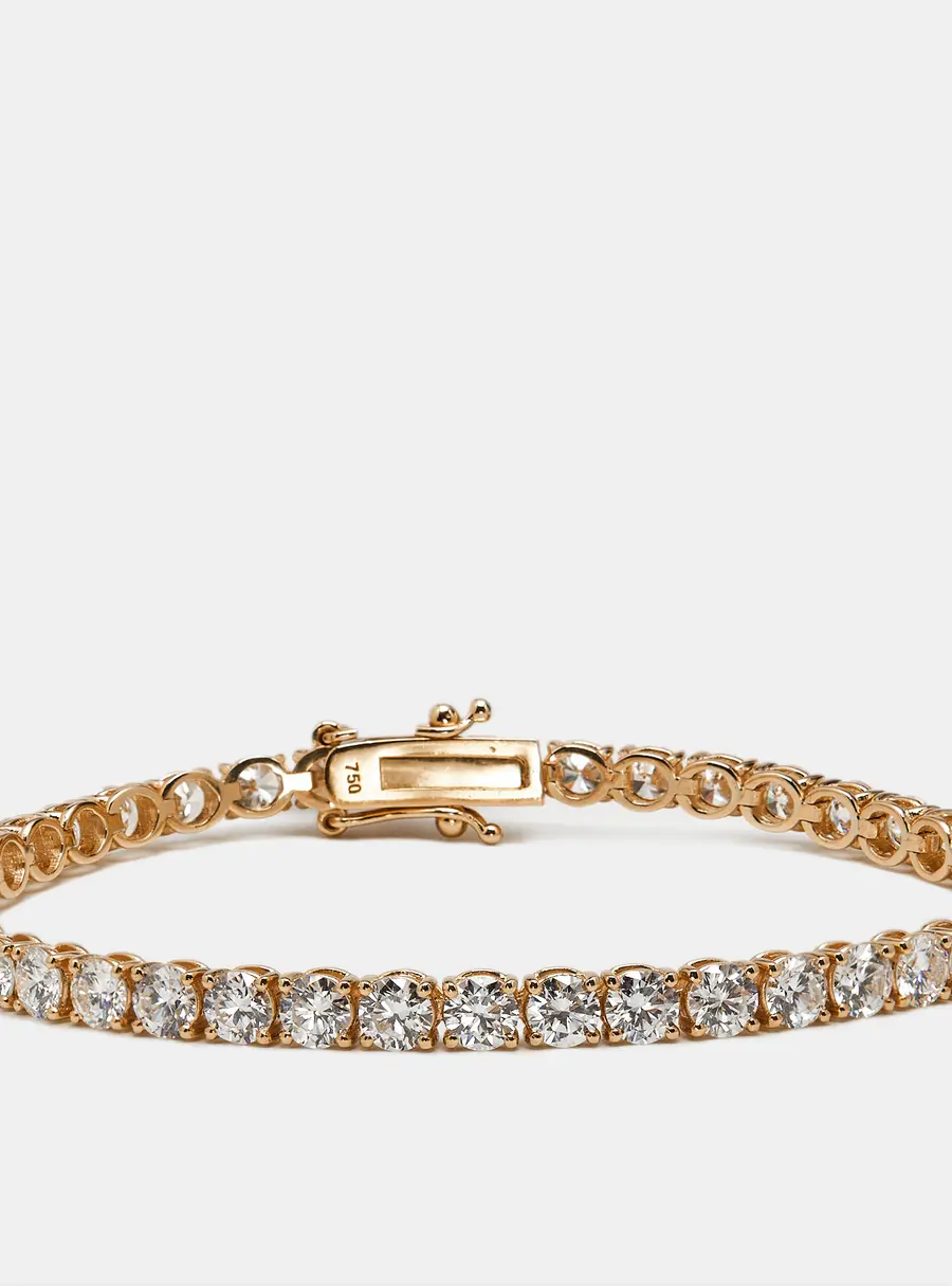 7.20 cts Round Brilliant Cut Lab Grown Diamonds 18k Rose Gold Tennis Bracelet