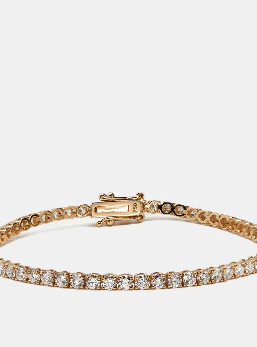 3.50 cts Round Brilliant Cut Lab Grown Diamonds 18k Rose Gold Tennis Bracelet
