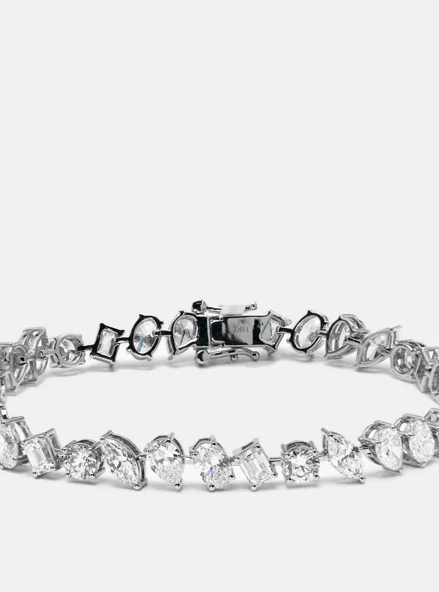 11.5 cts  Lab Grown Diamonds 18k White Gold Bracelet