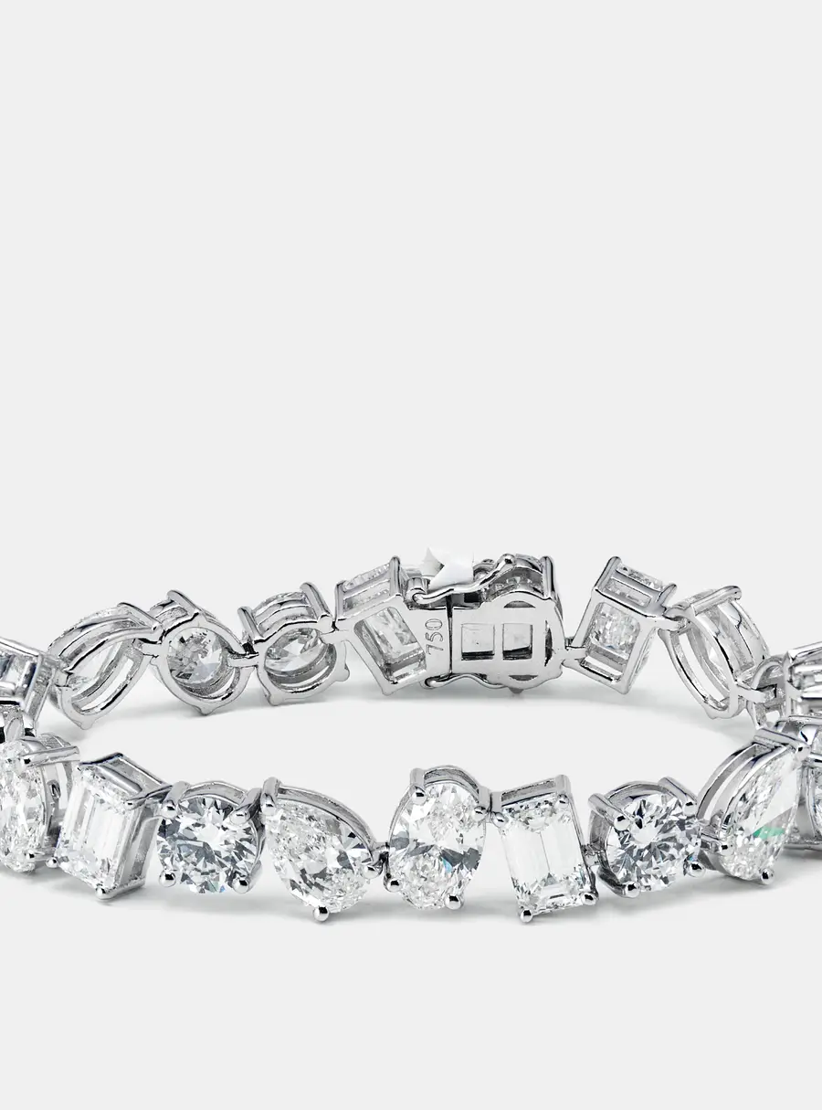 23 cts Lab Grown Diamonds 18k White Gold Bracelet